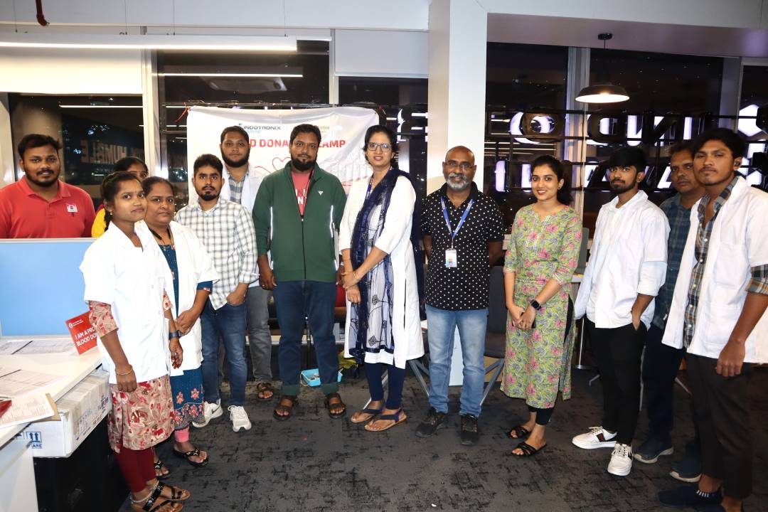 Workplace blood donation camp at the Hyderabad office