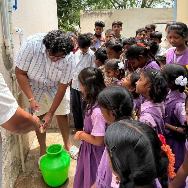 Nigama Foundation team serving children at the Anantapur school