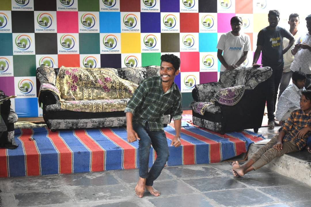 Nigama Foundation volunteers with children at Vejbai Bal Nivas