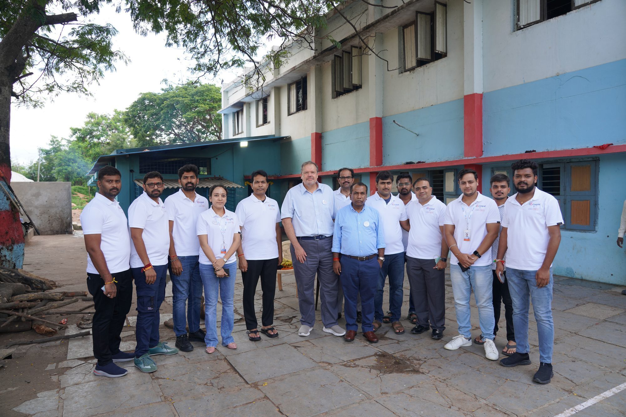 Nigama Foundation team at TSWRS infrastructure handover, Hyderabad
